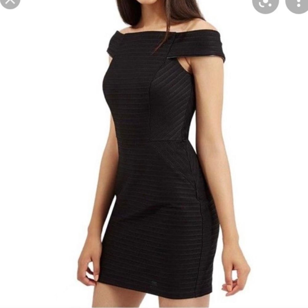 Topshop Black Off The Shoulder Mini Dress Women’s 4